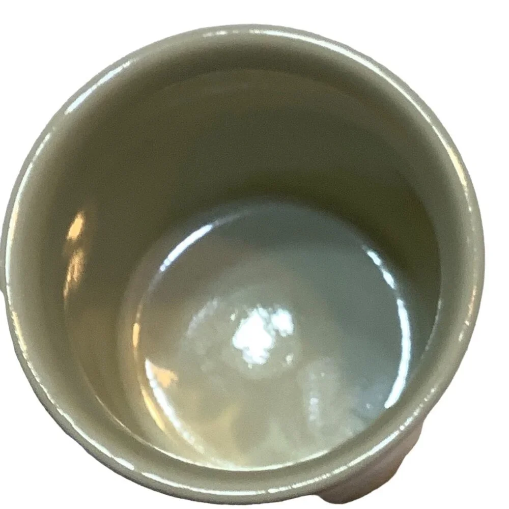 Vtg Otagiri Japan Tabby Kitty Cat Patchwork Quilt Flower Plant‎ Tea Cup Mug 3.5
